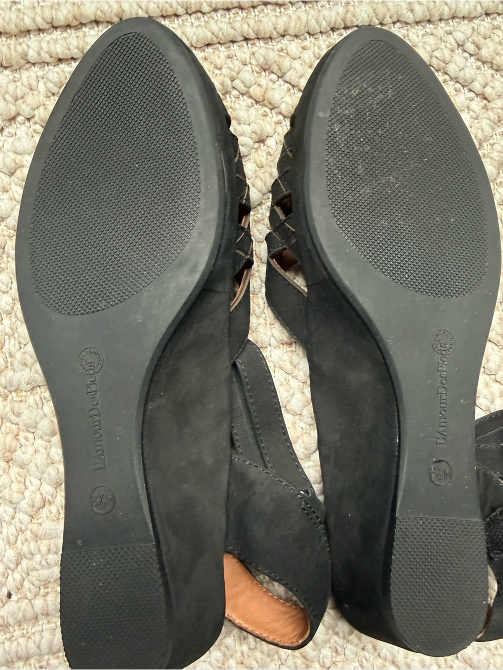 L’Amour Des Pieds Burcie Black Caged Slingback Sandals 8.5M - Picture 6 of 13